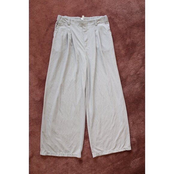 Halara Flex Wide Leg Waffle Work Pants High Waisted Pocket Size large Mink Ash - Picture 9 of 10